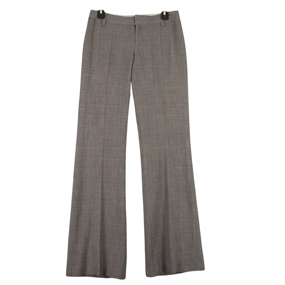 Banana Republic Martin Fit Dress Pants Women 2 Grey Plaid Wool Blend Office Wear